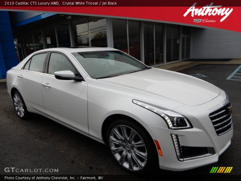 Crystal White Tricoat / Jet Black 2019 Cadillac CTS Luxury AWD