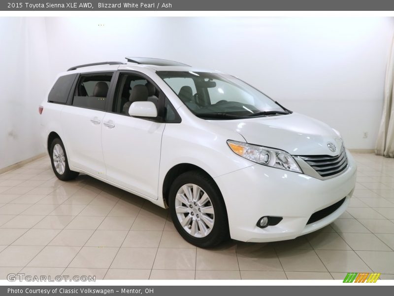 Blizzard White Pearl / Ash 2015 Toyota Sienna XLE AWD