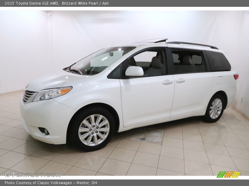 Blizzard White Pearl / Ash 2015 Toyota Sienna XLE AWD