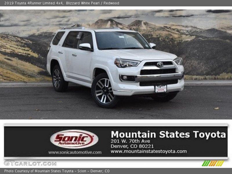 Blizzard White Pearl / Redwood 2019 Toyota 4Runner Limited 4x4