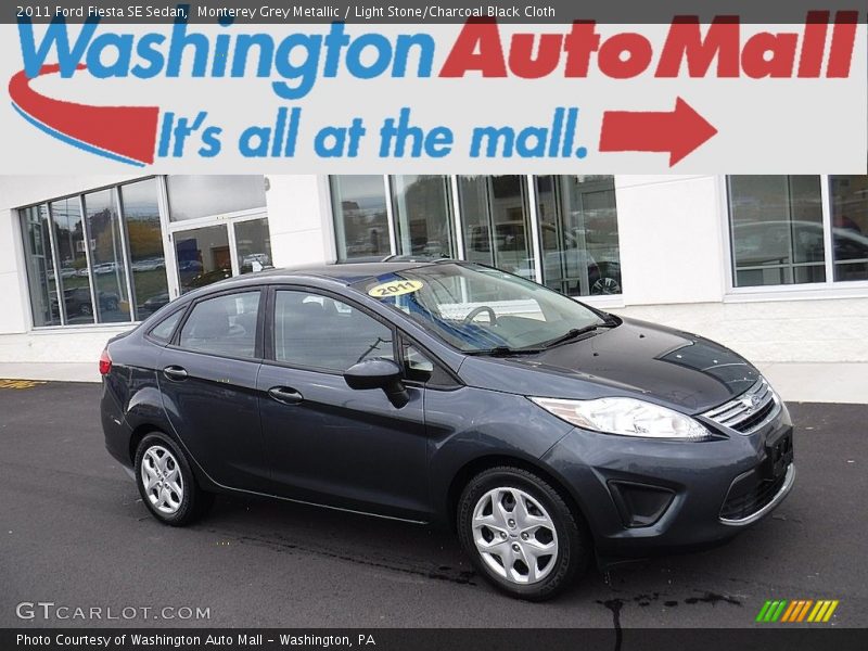 Monterey Grey Metallic / Light Stone/Charcoal Black Cloth 2011 Ford Fiesta SE Sedan