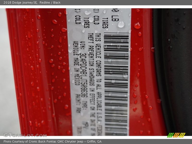 Redline / Black 2018 Dodge Journey SE
