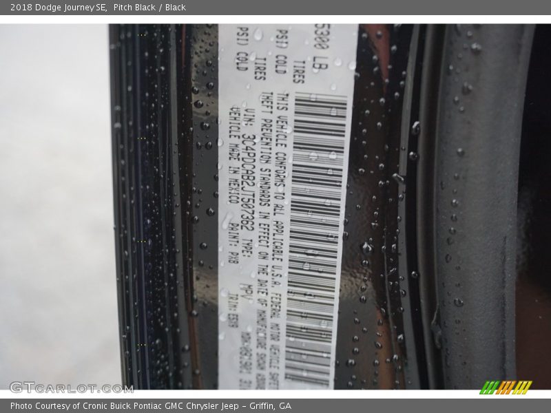 Pitch Black / Black 2018 Dodge Journey SE