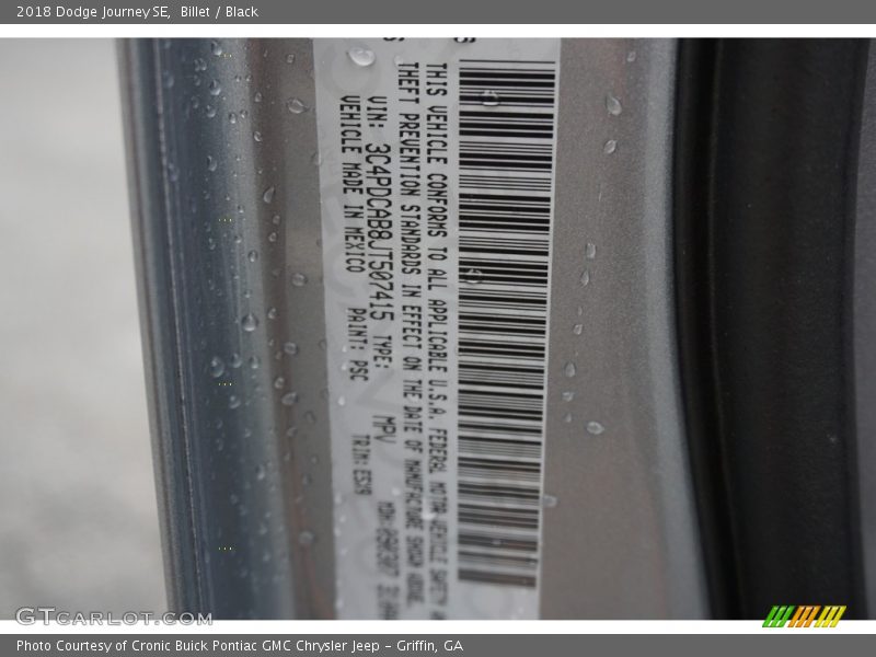 Billet / Black 2018 Dodge Journey SE