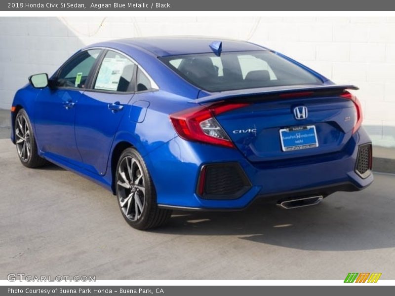 Aegean Blue Metallic / Black 2018 Honda Civic Si Sedan