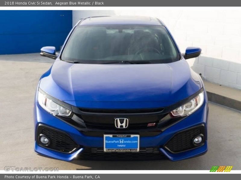 Aegean Blue Metallic / Black 2018 Honda Civic Si Sedan