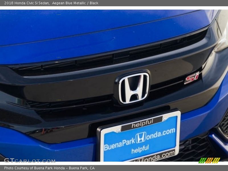 Aegean Blue Metallic / Black 2018 Honda Civic Si Sedan