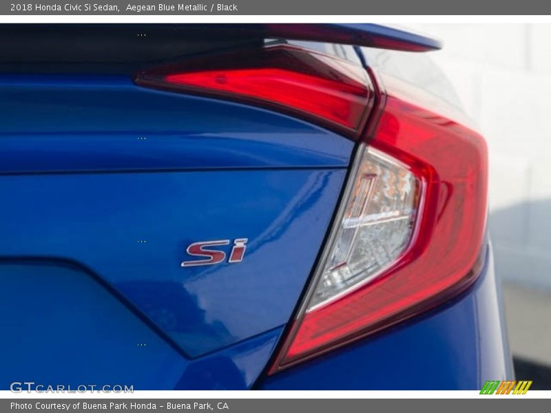 Aegean Blue Metallic / Black 2018 Honda Civic Si Sedan