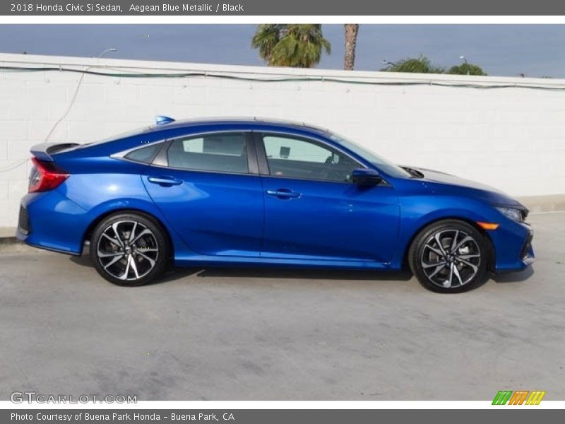 Aegean Blue Metallic / Black 2018 Honda Civic Si Sedan