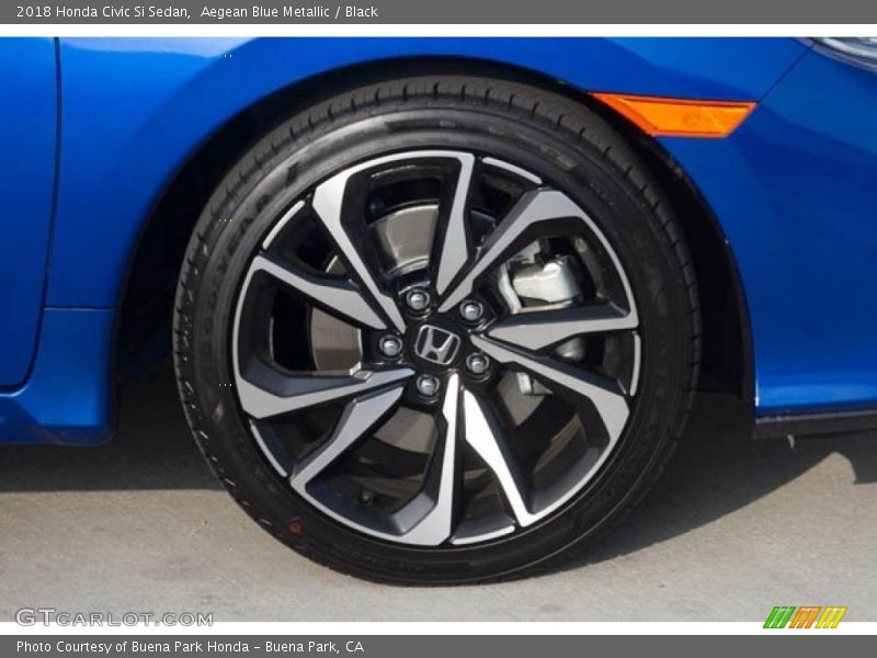 Aegean Blue Metallic / Black 2018 Honda Civic Si Sedan