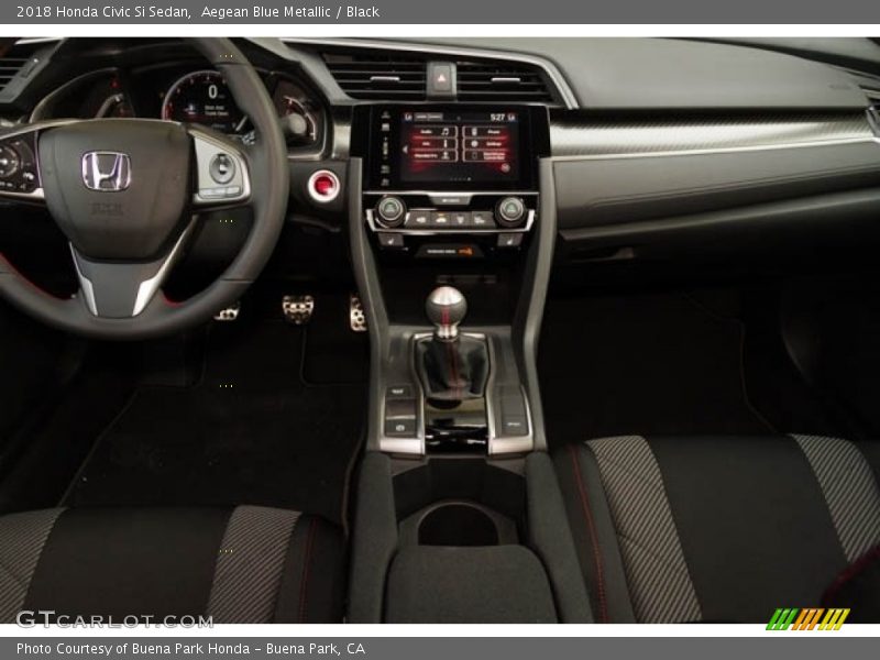 Aegean Blue Metallic / Black 2018 Honda Civic Si Sedan