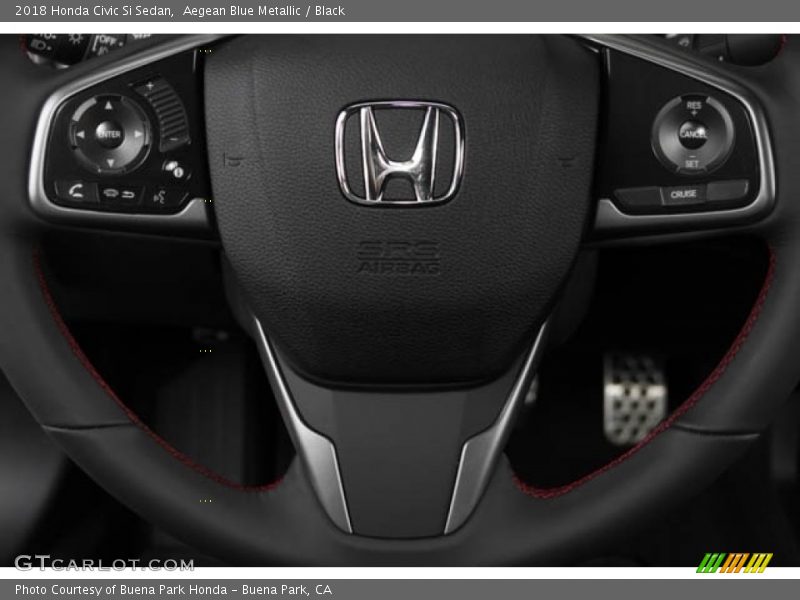 Aegean Blue Metallic / Black 2018 Honda Civic Si Sedan