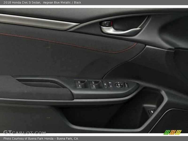Aegean Blue Metallic / Black 2018 Honda Civic Si Sedan