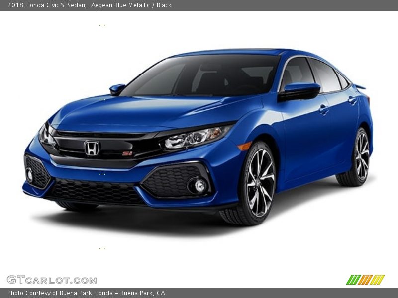 Aegean Blue Metallic / Black 2018 Honda Civic Si Sedan