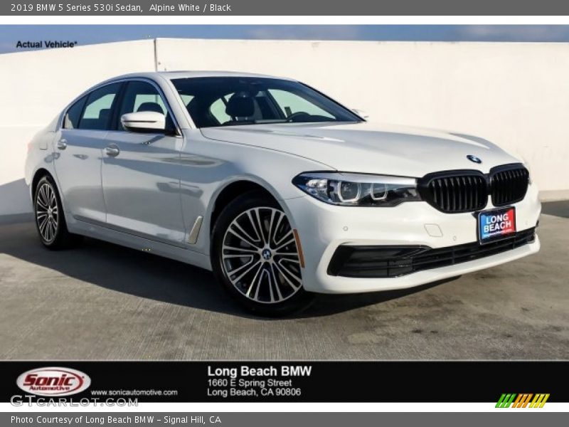 Alpine White / Black 2019 BMW 5 Series 530i Sedan