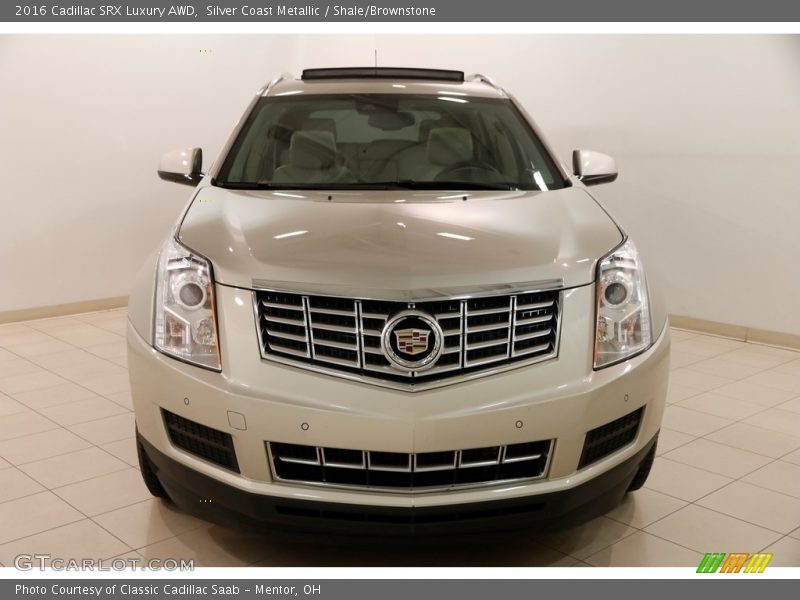 Silver Coast Metallic / Shale/Brownstone 2016 Cadillac SRX Luxury AWD