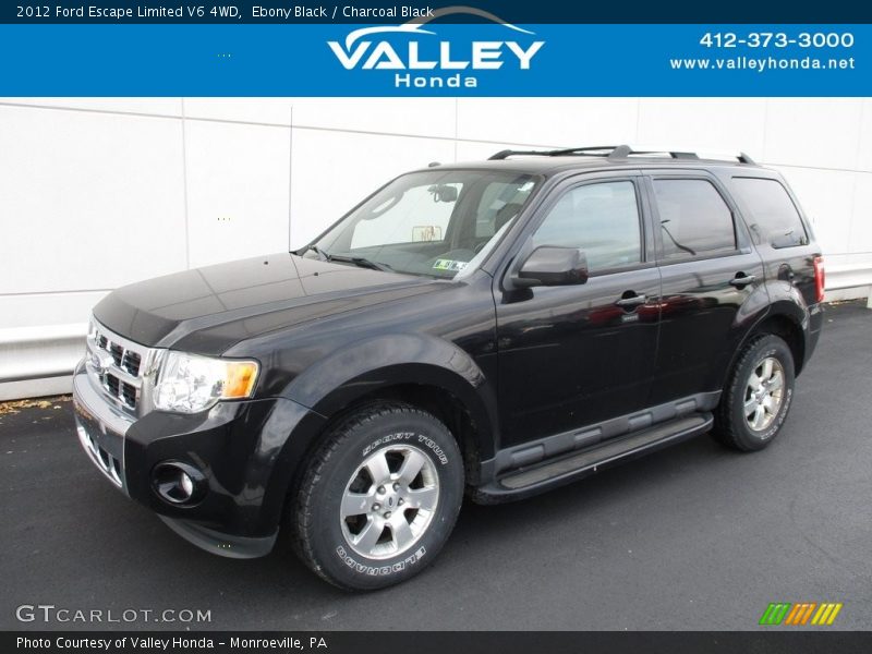 Ebony Black / Charcoal Black 2012 Ford Escape Limited V6 4WD