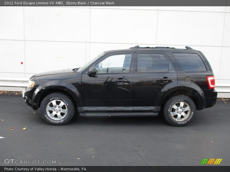 Ebony Black / Charcoal Black 2012 Ford Escape Limited V6 4WD