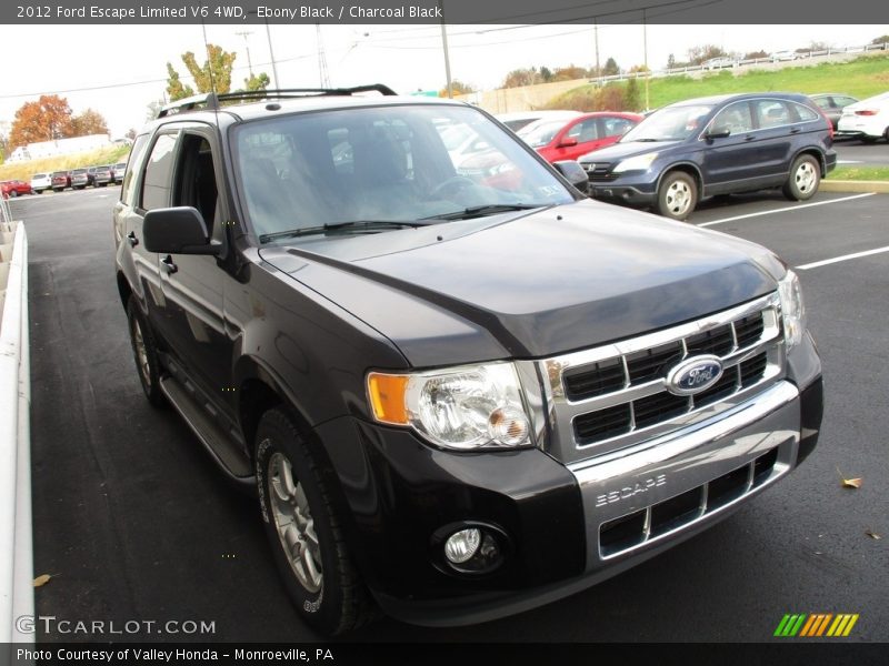 Ebony Black / Charcoal Black 2012 Ford Escape Limited V6 4WD