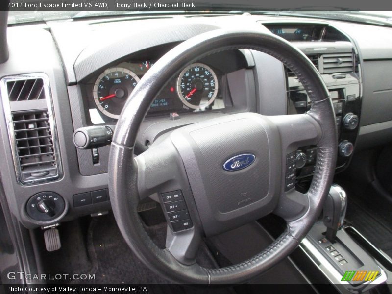 Ebony Black / Charcoal Black 2012 Ford Escape Limited V6 4WD