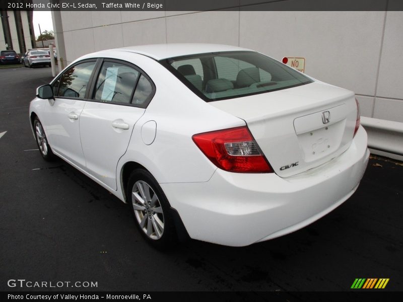 Taffeta White / Beige 2012 Honda Civic EX-L Sedan