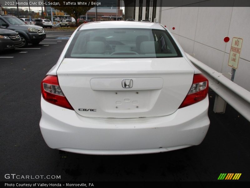 Taffeta White / Beige 2012 Honda Civic EX-L Sedan
