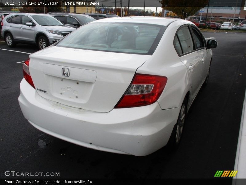 Taffeta White / Beige 2012 Honda Civic EX-L Sedan