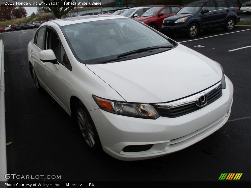 Taffeta White / Beige 2012 Honda Civic EX-L Sedan