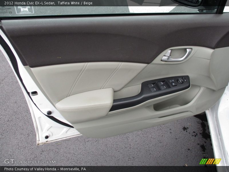 Taffeta White / Beige 2012 Honda Civic EX-L Sedan