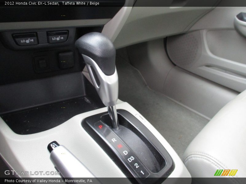 Taffeta White / Beige 2012 Honda Civic EX-L Sedan