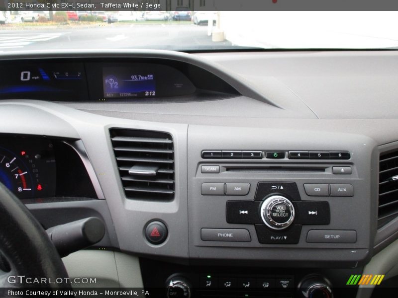 Taffeta White / Beige 2012 Honda Civic EX-L Sedan