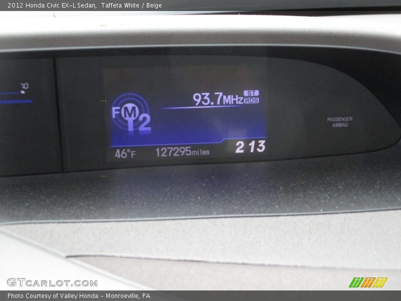 Taffeta White / Beige 2012 Honda Civic EX-L Sedan