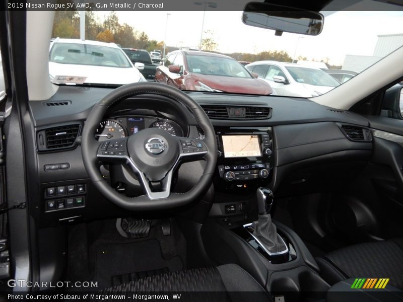 Gun Metallic / Charcoal 2019 Nissan Rogue SV AWD