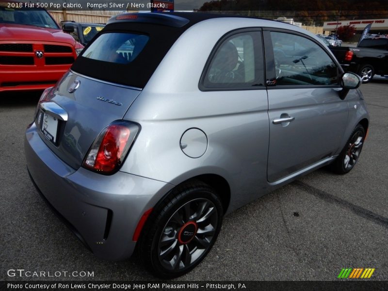 Pompei Silver / Nero (Black) 2018 Fiat 500 Pop Cabrio