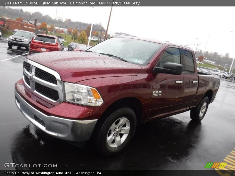 Delmonico Red Pearl / Black/Diesel Gray 2018 Ram 1500 SLT Quad Cab 4x4