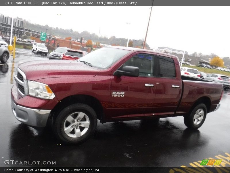Delmonico Red Pearl / Black/Diesel Gray 2018 Ram 1500 SLT Quad Cab 4x4