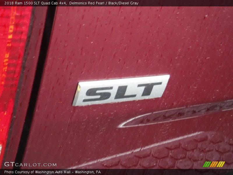 Delmonico Red Pearl / Black/Diesel Gray 2018 Ram 1500 SLT Quad Cab 4x4