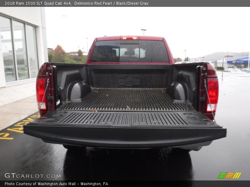 Delmonico Red Pearl / Black/Diesel Gray 2018 Ram 1500 SLT Quad Cab 4x4