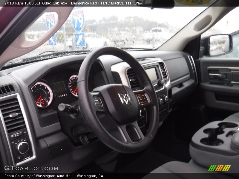 Delmonico Red Pearl / Black/Diesel Gray 2018 Ram 1500 SLT Quad Cab 4x4