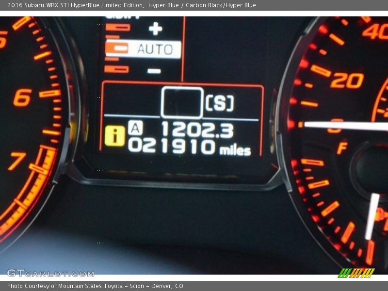 Hyper Blue / Carbon Black/Hyper Blue 2016 Subaru WRX STI HyperBlue Limited Edition