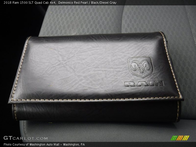 Delmonico Red Pearl / Black/Diesel Gray 2018 Ram 1500 SLT Quad Cab 4x4