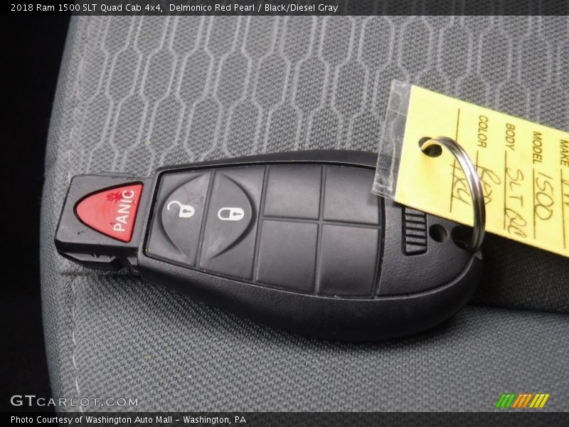 Delmonico Red Pearl / Black/Diesel Gray 2018 Ram 1500 SLT Quad Cab 4x4