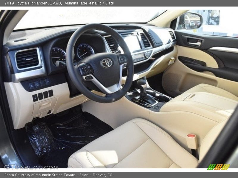 Alumina Jade Metallic / Black 2019 Toyota Highlander SE AWD