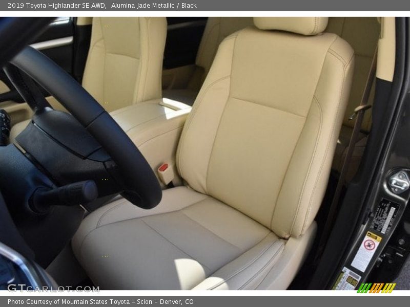 Alumina Jade Metallic / Black 2019 Toyota Highlander SE AWD
