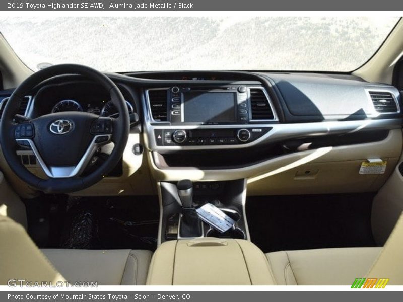 Alumina Jade Metallic / Black 2019 Toyota Highlander SE AWD