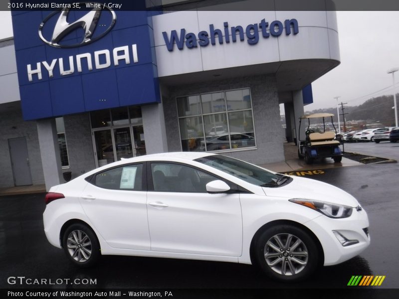 White / Gray 2016 Hyundai Elantra SE