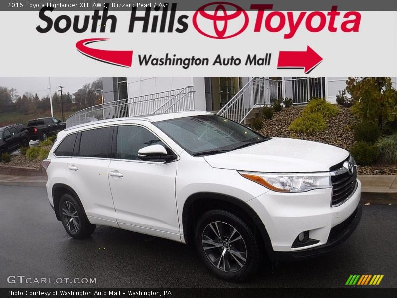 Blizzard Pearl / Ash 2016 Toyota Highlander XLE AWD