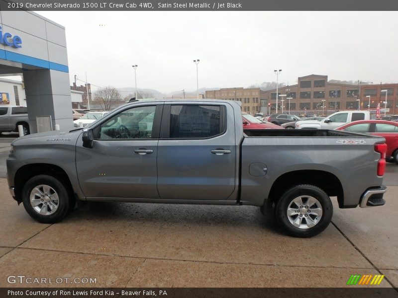 Satin Steel Metallic / Jet Black 2019 Chevrolet Silverado 1500 LT Crew Cab 4WD