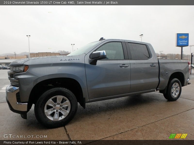 Satin Steel Metallic / Jet Black 2019 Chevrolet Silverado 1500 LT Crew Cab 4WD