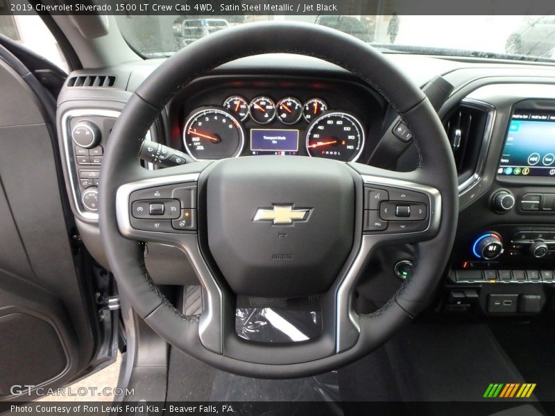 Satin Steel Metallic / Jet Black 2019 Chevrolet Silverado 1500 LT Crew Cab 4WD